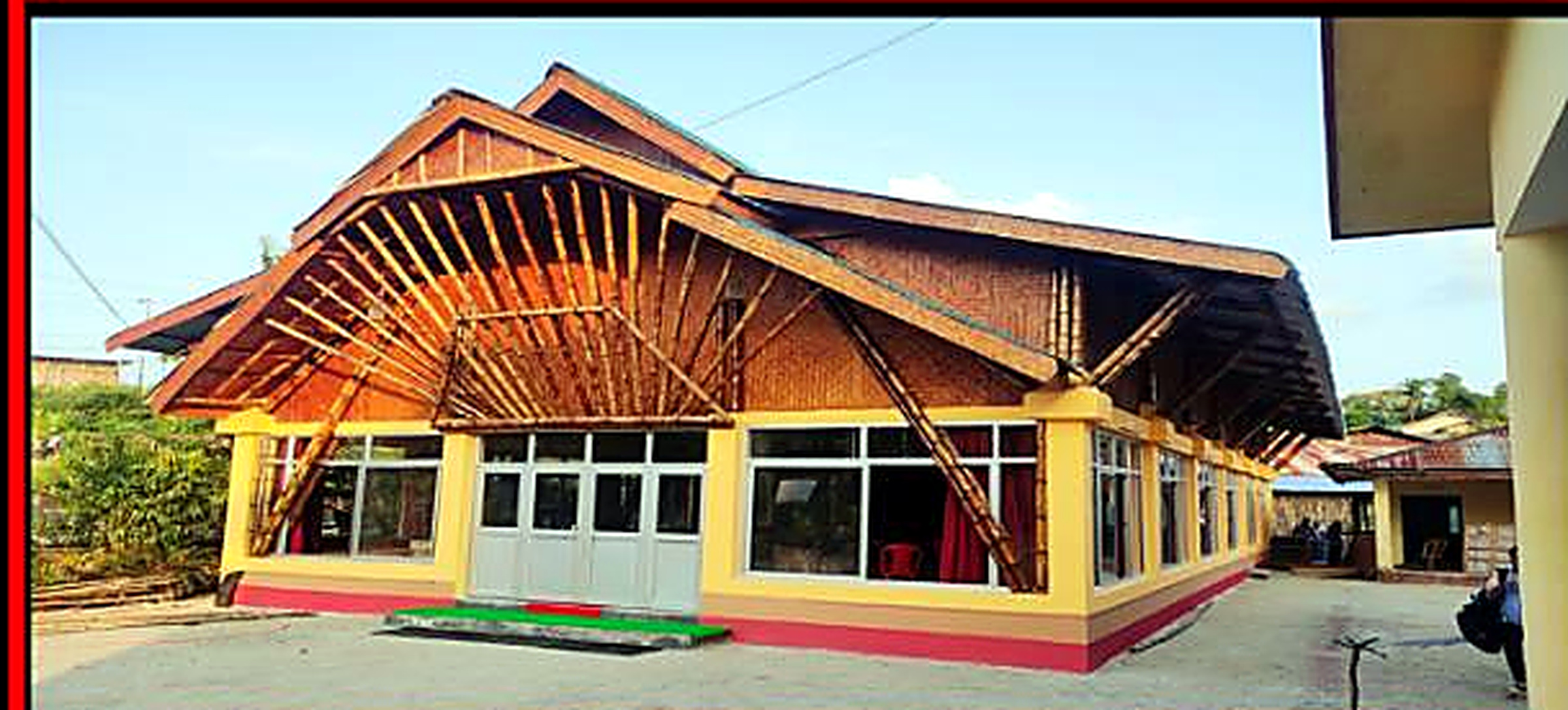Bamboo reception hall interior
