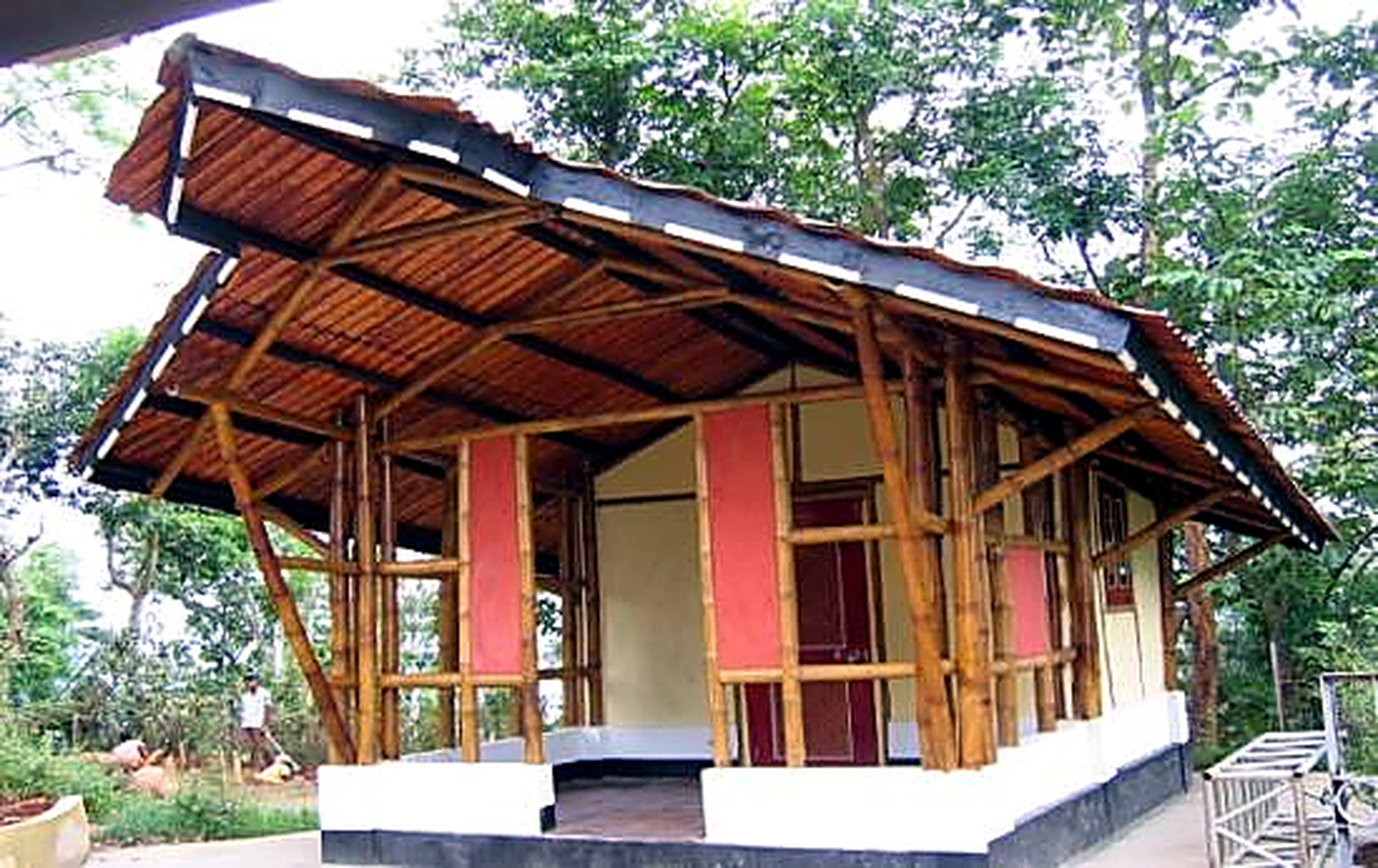 Gandhi Mandap bamboo beautification